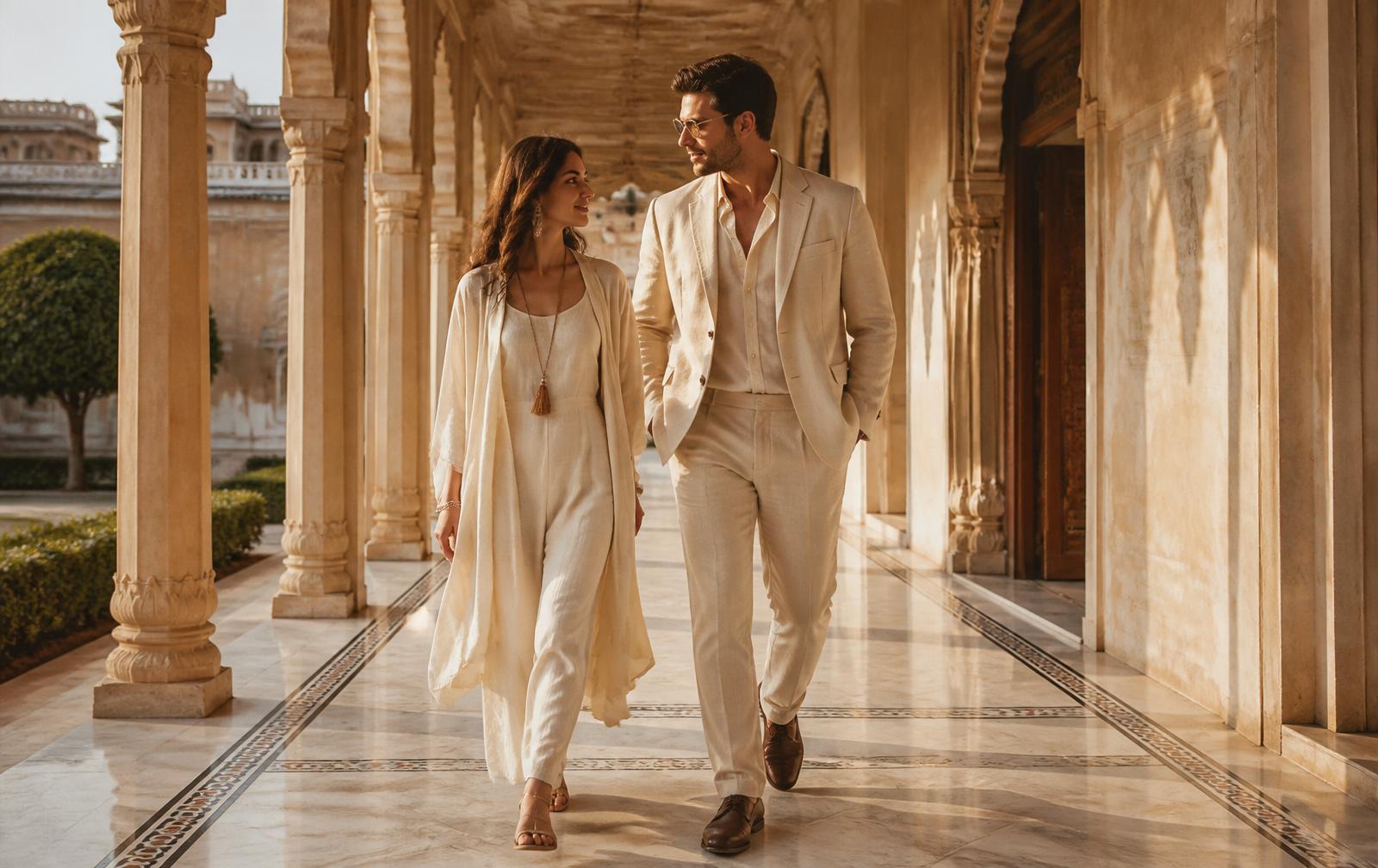 A couple in an editorial setting